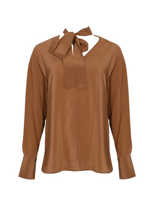 Blusa Caco in crêpe de Chine di seta Nocciola MAX MARA STUDIO | 2526116051600041